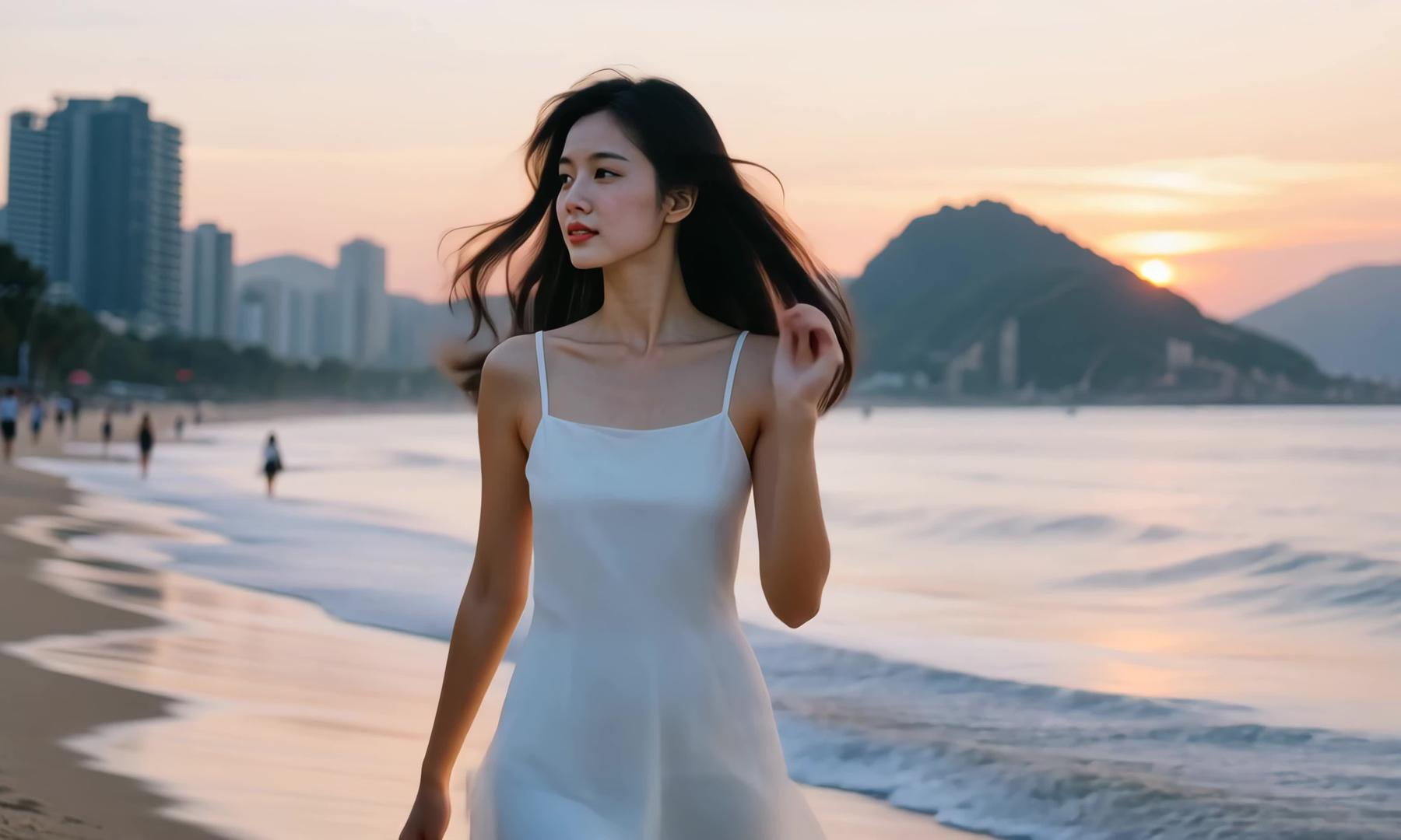 4k超高清正在度假旅游的美女视频的预览图