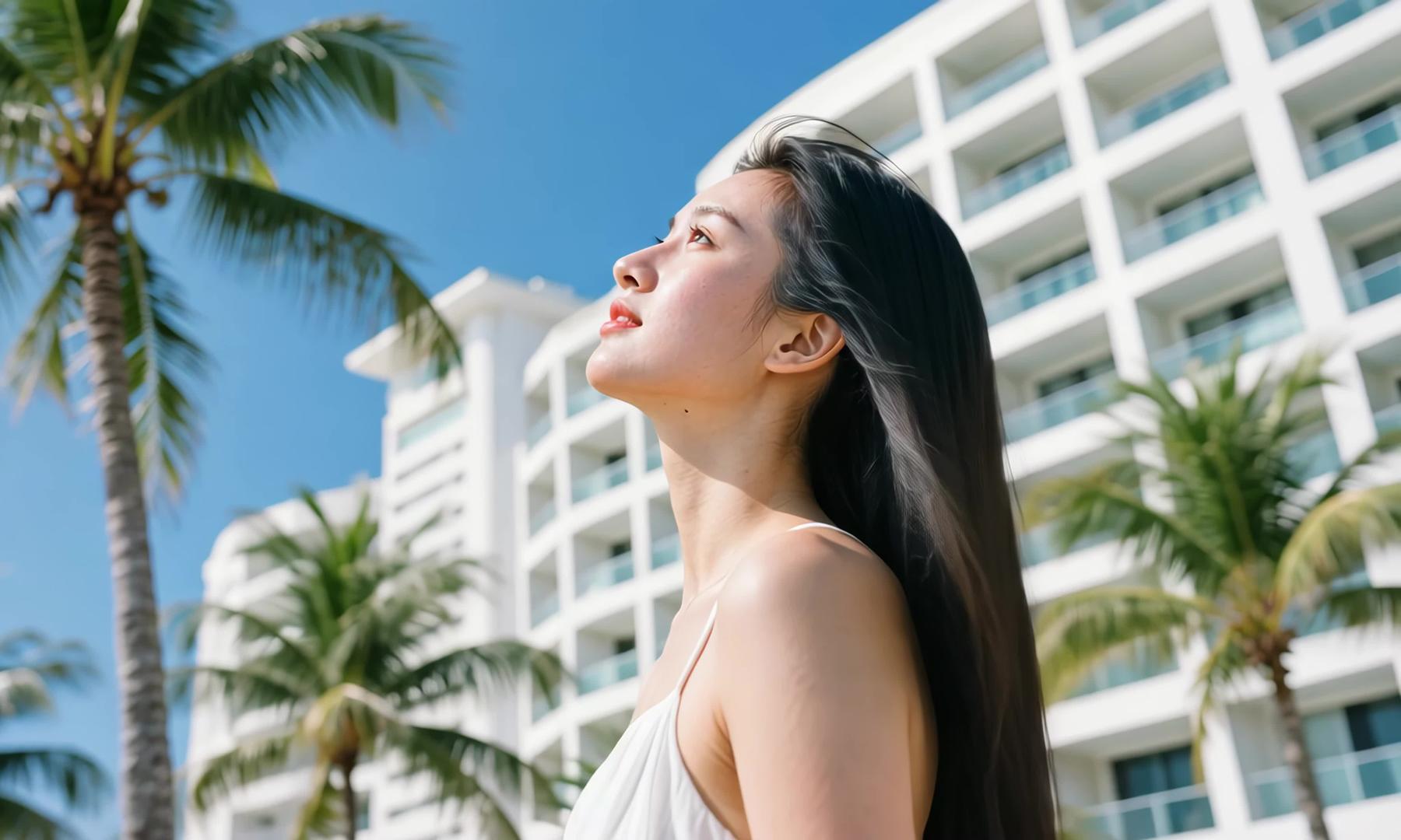 4k超高清正在度假旅游的美女视频的预览图