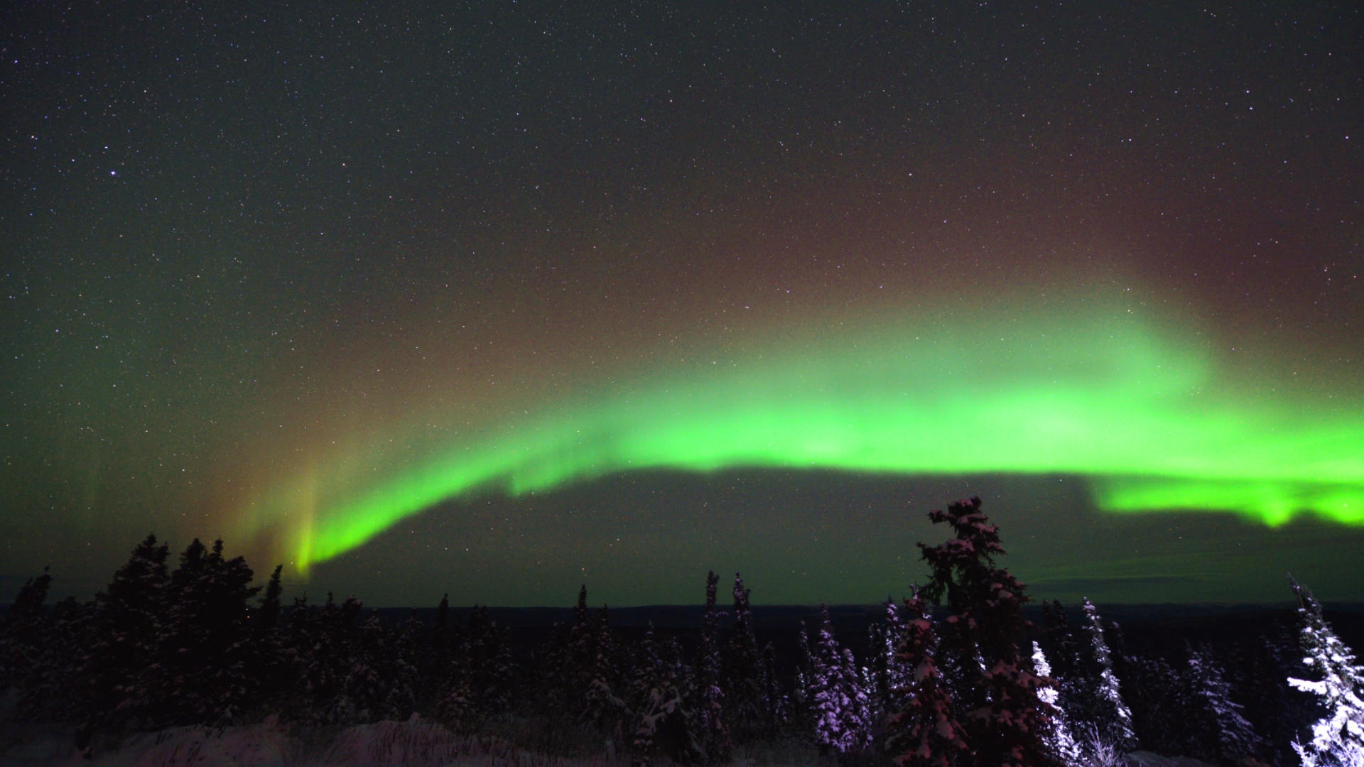 美国阿拉斯加北极光延时航拍美丽夜空星云延时视频的预览图