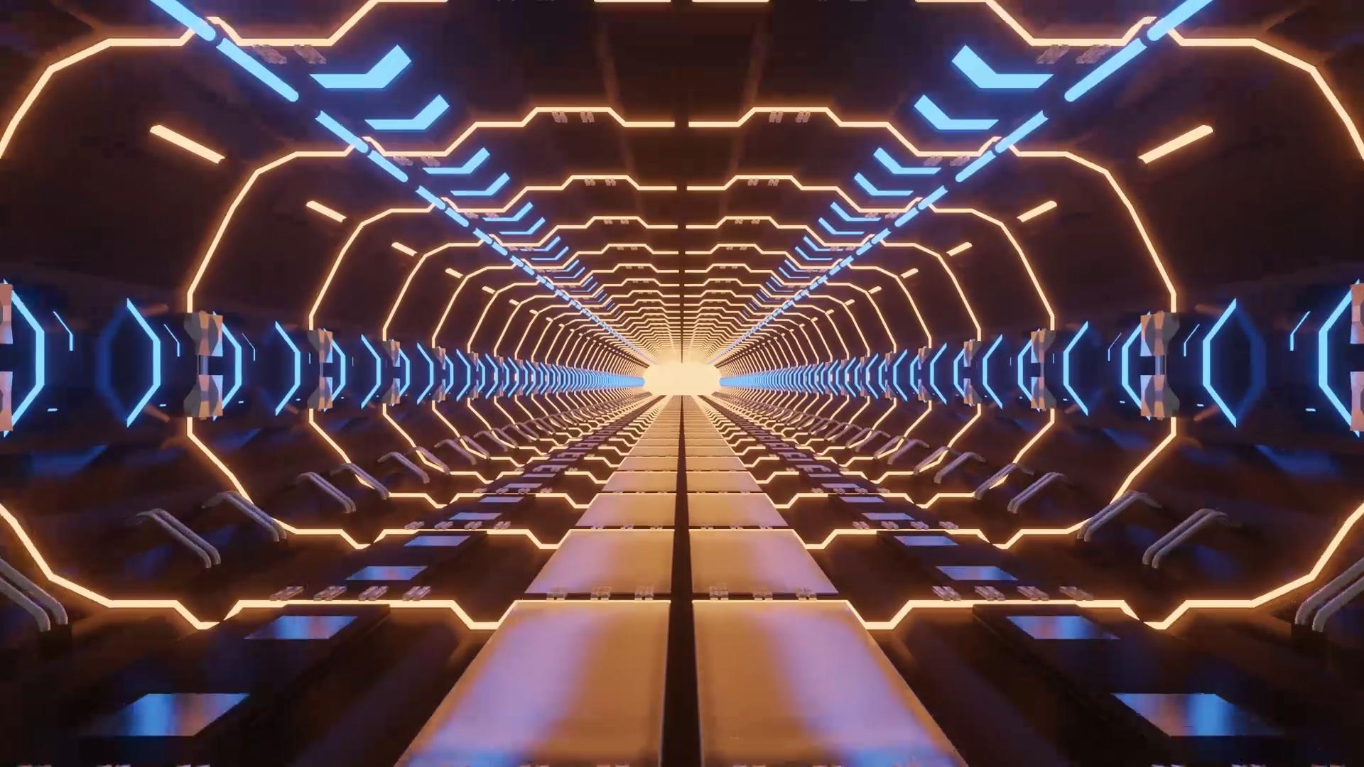 酷炫科技三维穿梭隧道背景视频视频的预览图