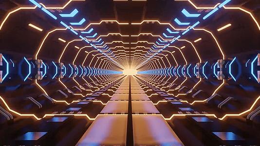 酷炫科技三维穿梭隧道背景视频视频的预览图