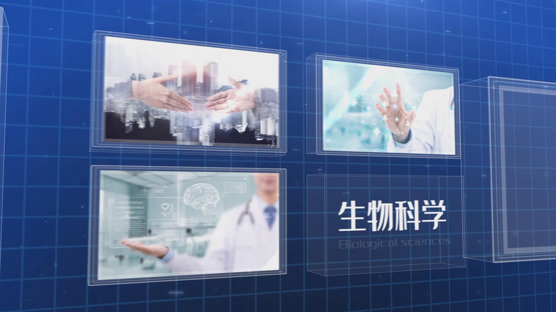 蓝色科技墙图文展示AE模板视频的预览图