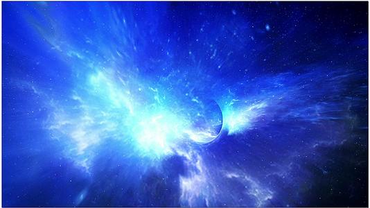 蓝色粒子星空背景视频的预览图