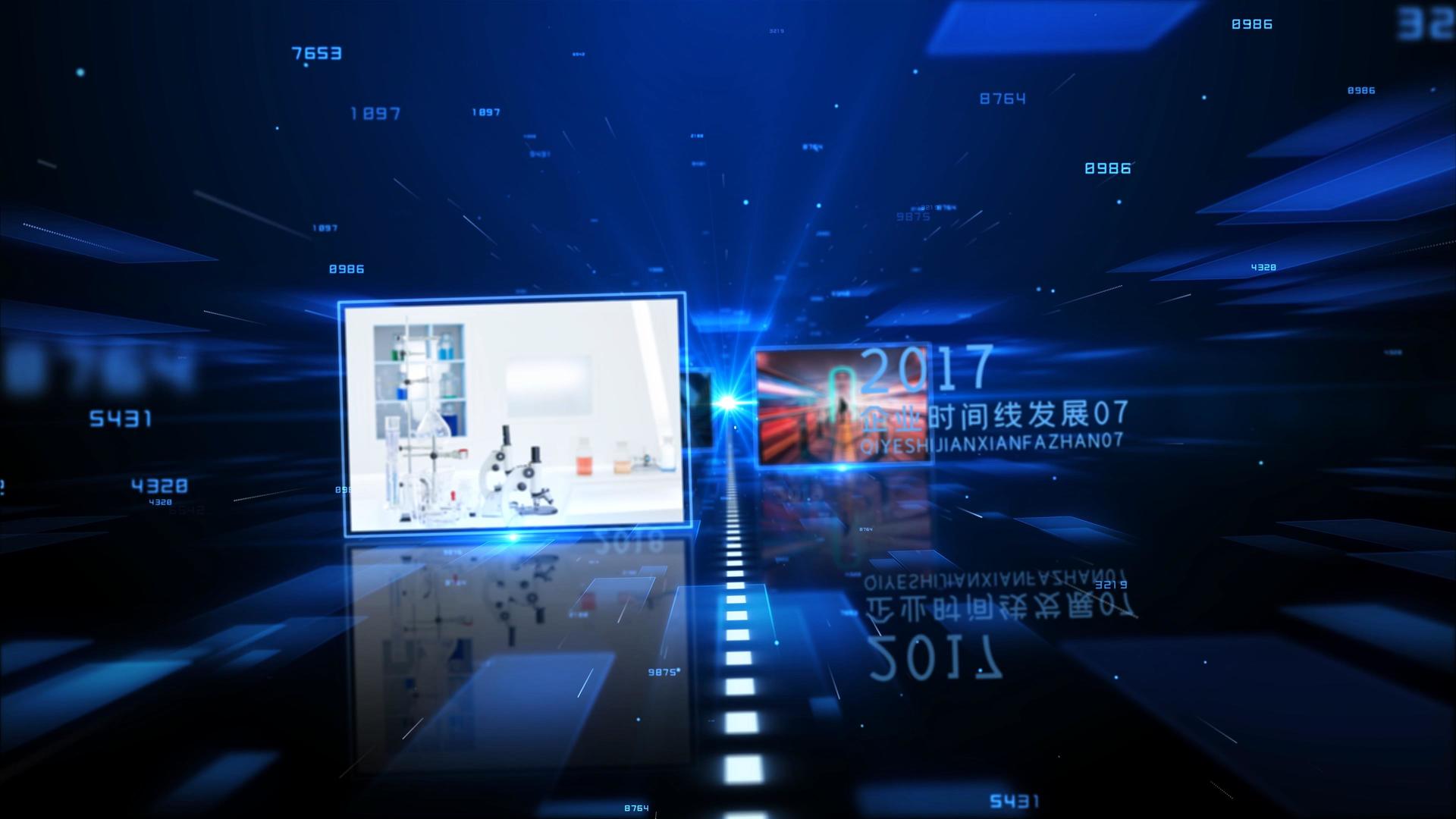 4K动态蓝色科技感企业发展时间轴AE模板视频的预览图