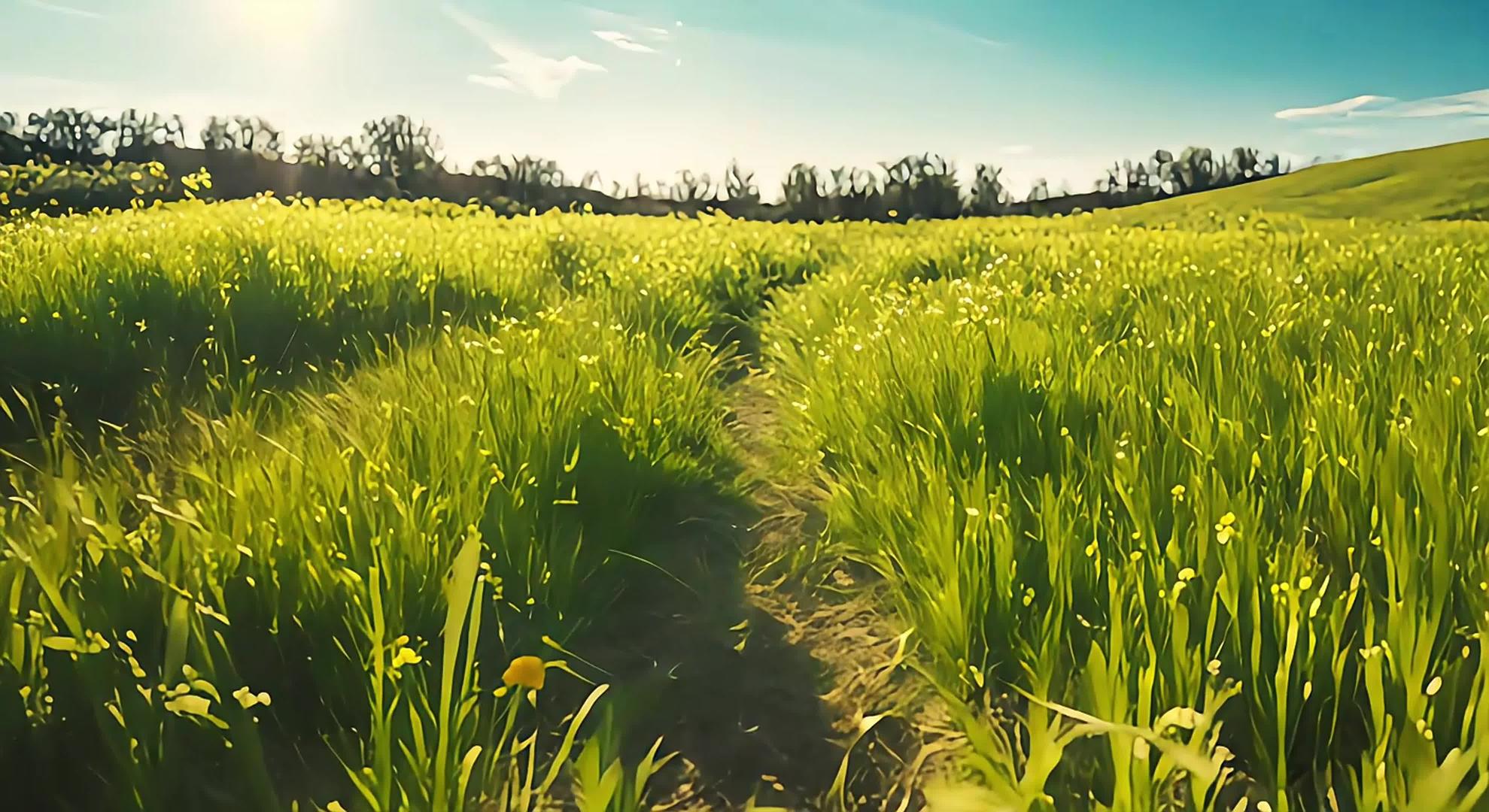 春天绿植小草草地4k视频的预览图
