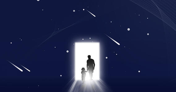 父亲节夜空中星空流星的背景视频的预览图