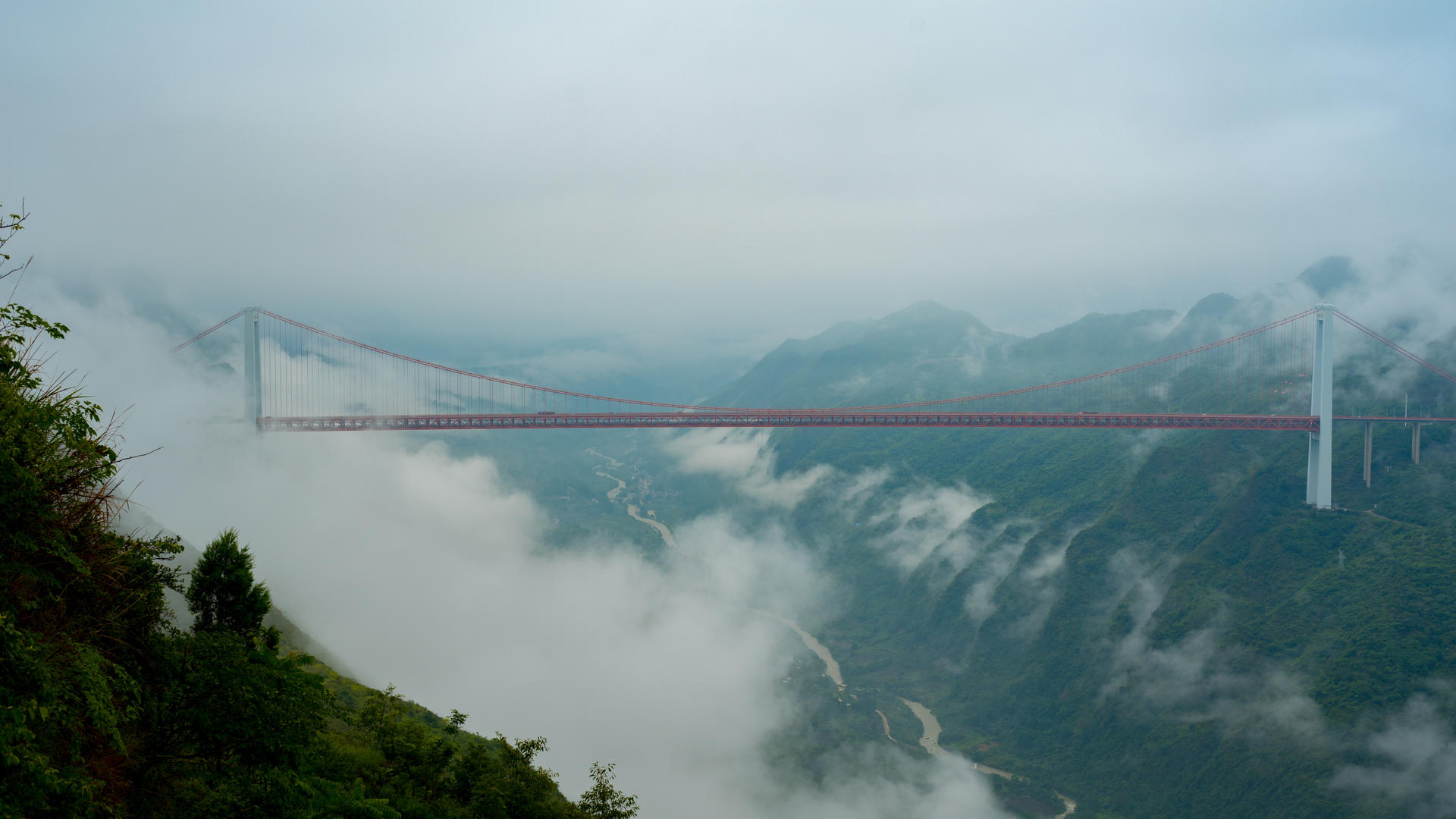 4K贵州坝陵河大桥云海延时视频的预览图