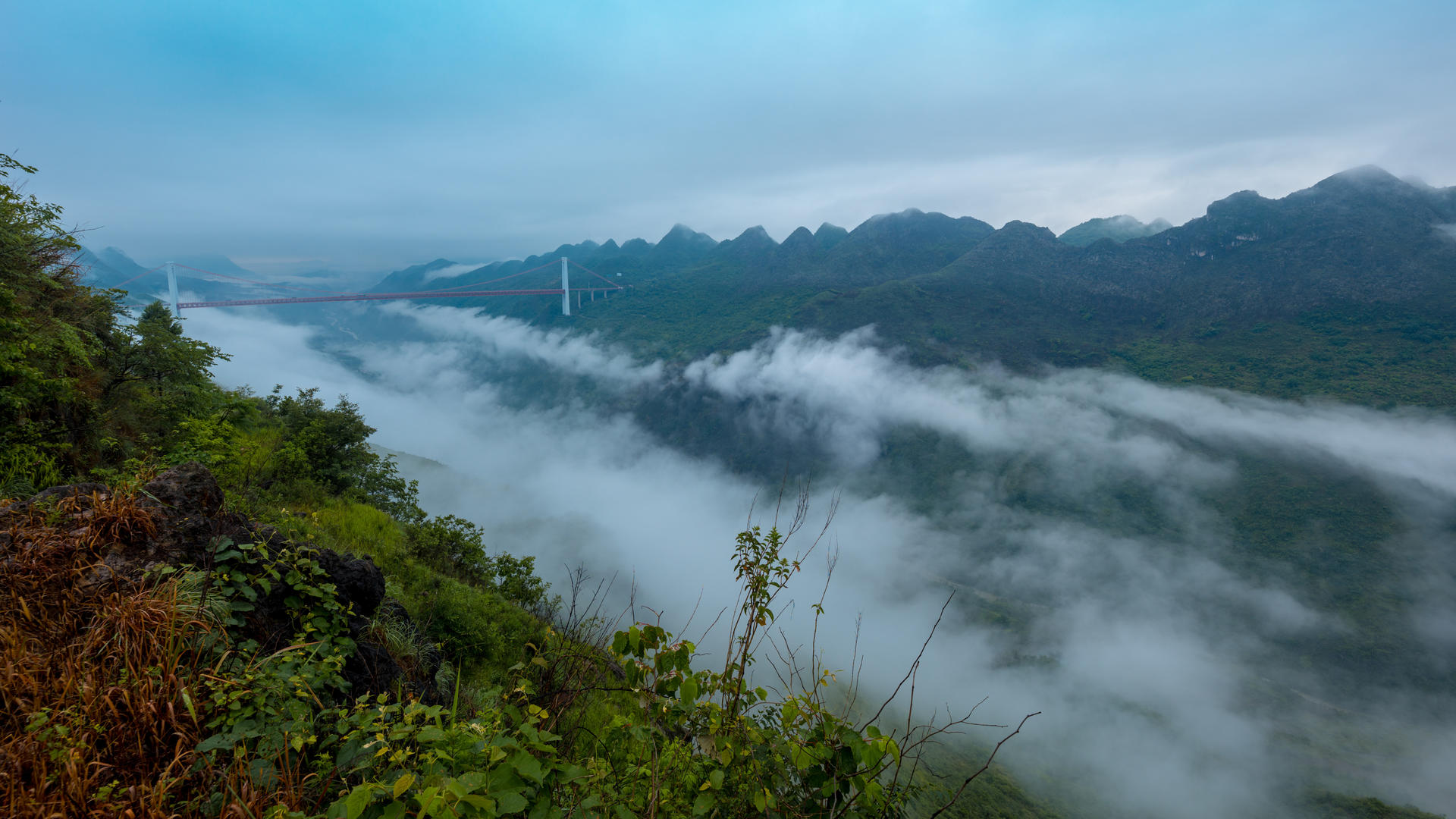 4K贵州坝陵河大峡谷云海延时视频的预览图