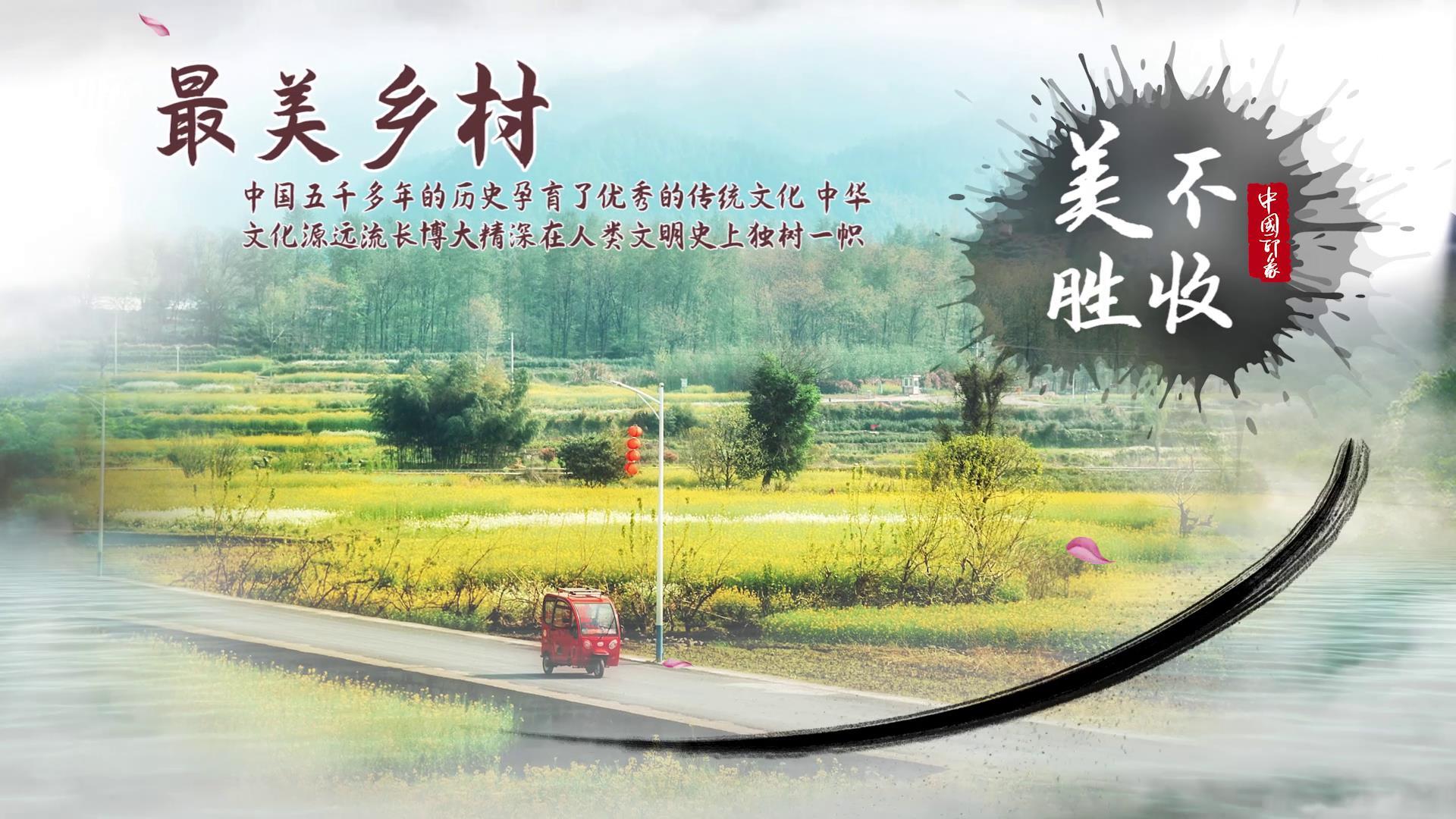 中国风水墨最美乡村宣传片头视频的预览图