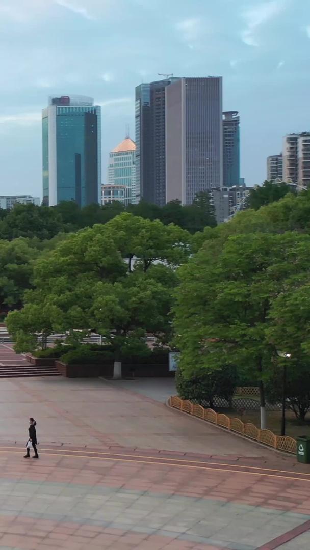 武汉辛亥革命周边航拍纪念孙中山宋庆龄雕像广场素材视频的预览图