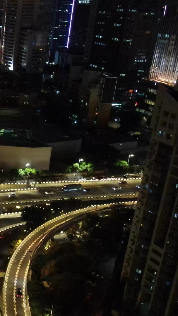 广州市城市高清航拍立体交通中山立交桥夜景车流视频的预览图