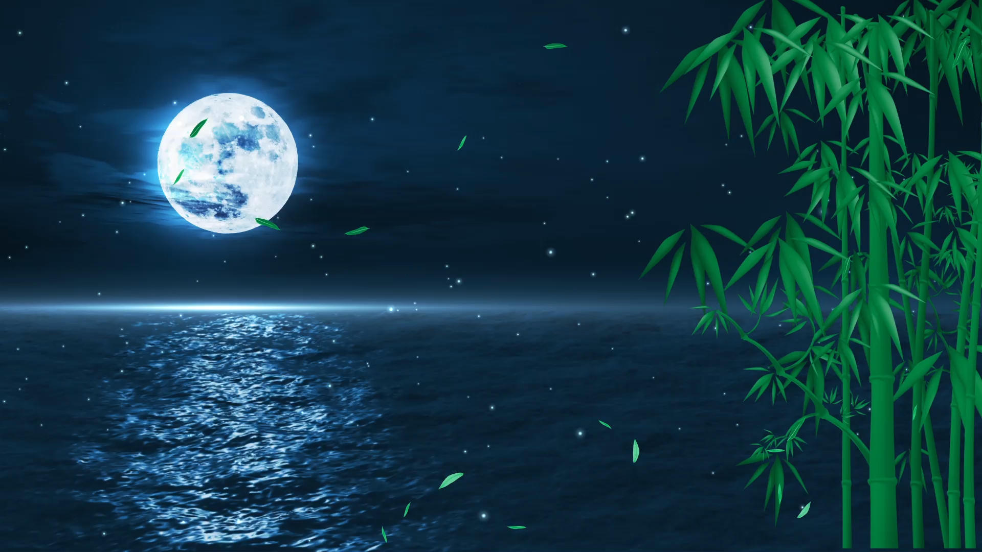 月光下的凤尾竹视频的预览图