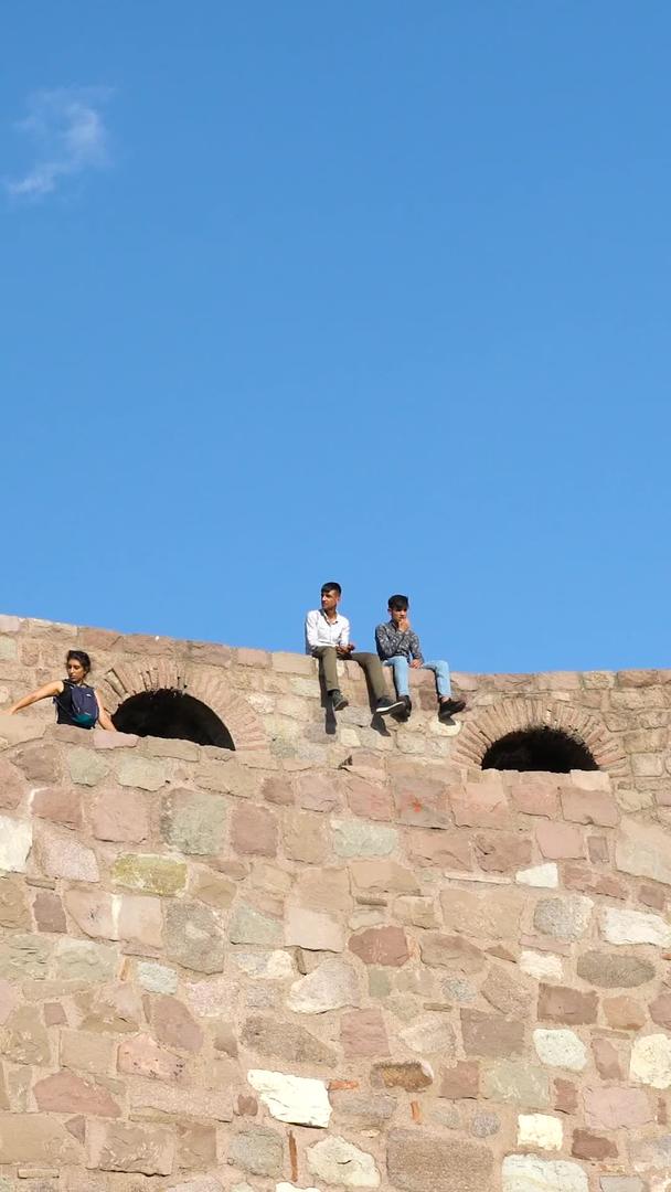 土耳其首都安卡拉城堡古城墙实拍视频的预览图