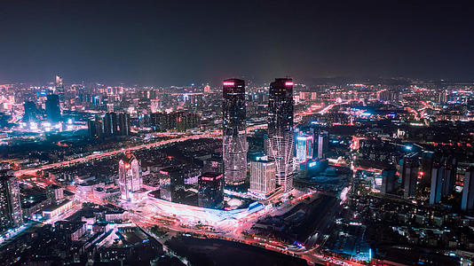4k航拍昆明城市地标夜景延时风光视频的预览图