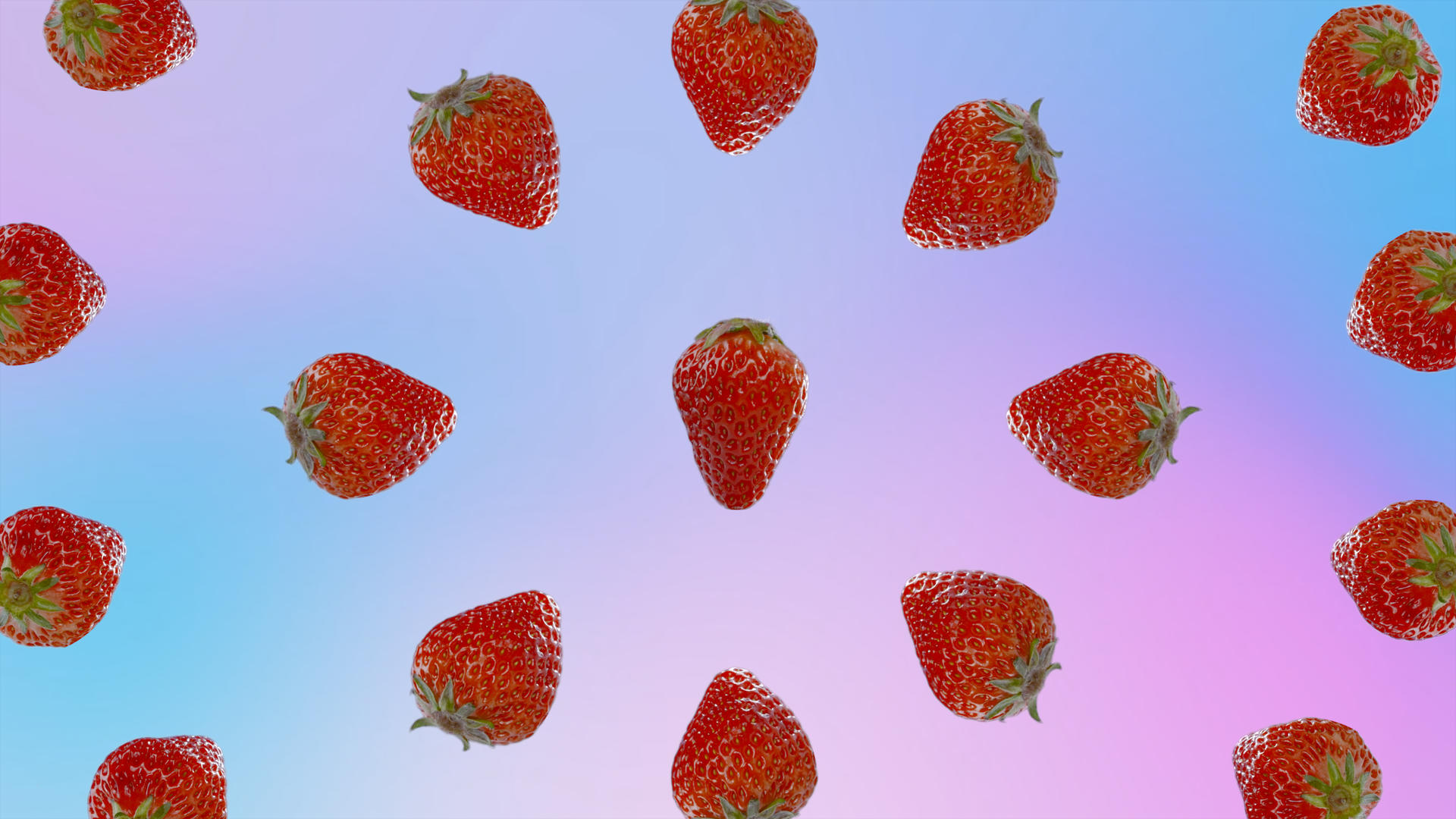4K草莓新鲜水果摆列组合粉红色视频的预览图
