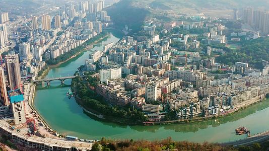 4k航拍重庆淞江区县城市风景视频的预览图