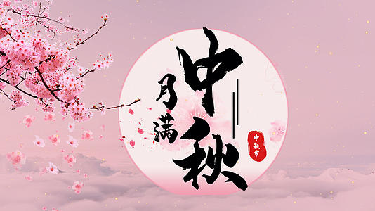 简洁传统节日中秋节唯美片头视频的预览图