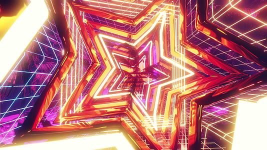 棕榈树动态三维星星舞台特效视频的预览图