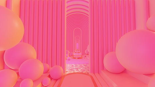 粉色几何隧道的抽象场景视频的预览图