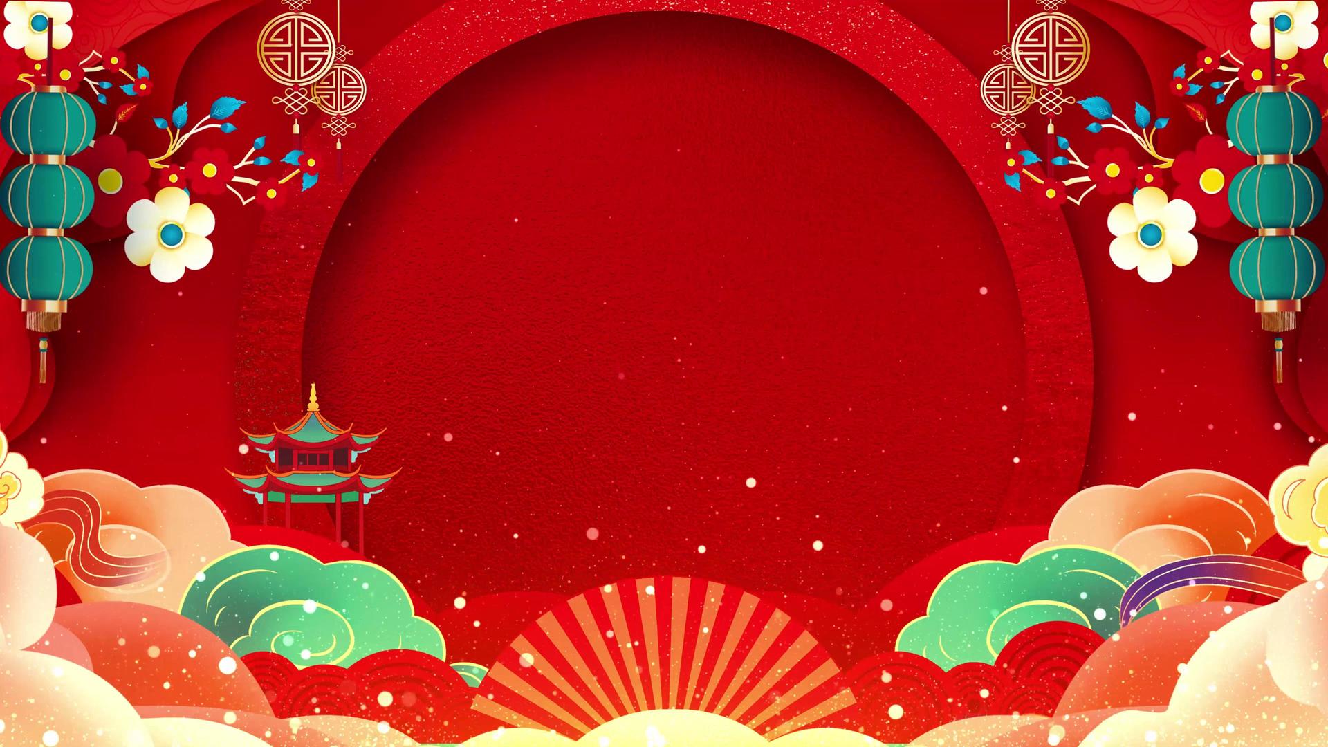 4K红色喜庆相声年会舞台背景视频视频的预览图