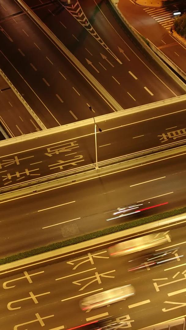 延时摄影5k素材航拍城市夜景交通车流视频的预览图