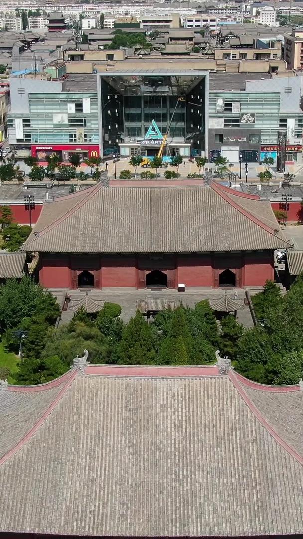 航拍大同旅游景点善化寺建筑群视频视频的预览图