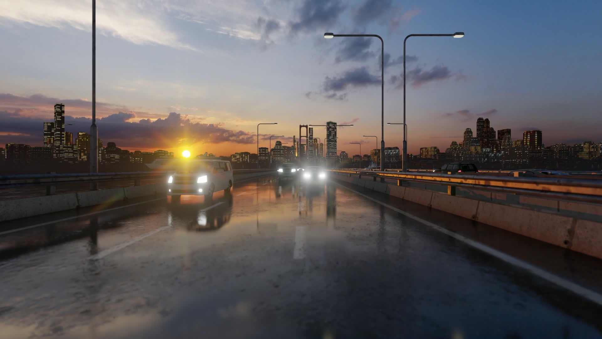 高速公路被水环绕视频的预览图