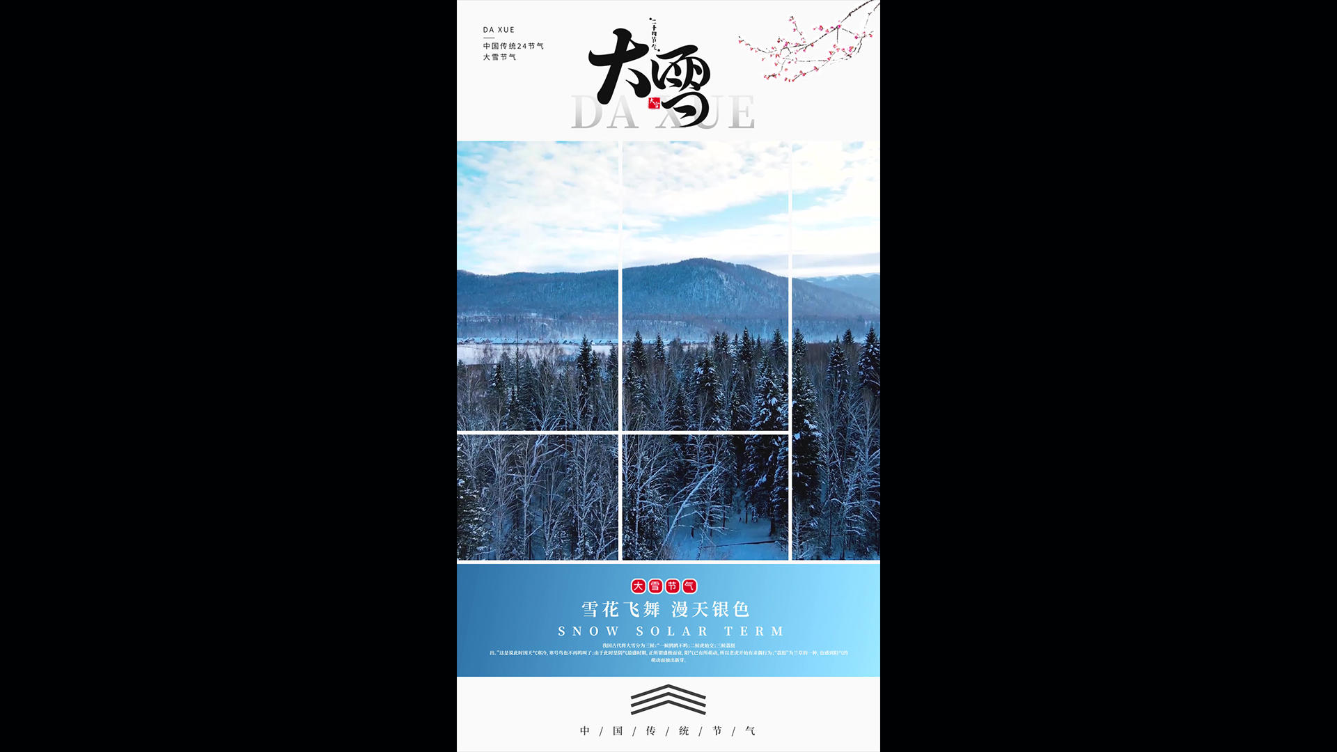 简洁大雪节气竖版海报AE模板视频的预览图