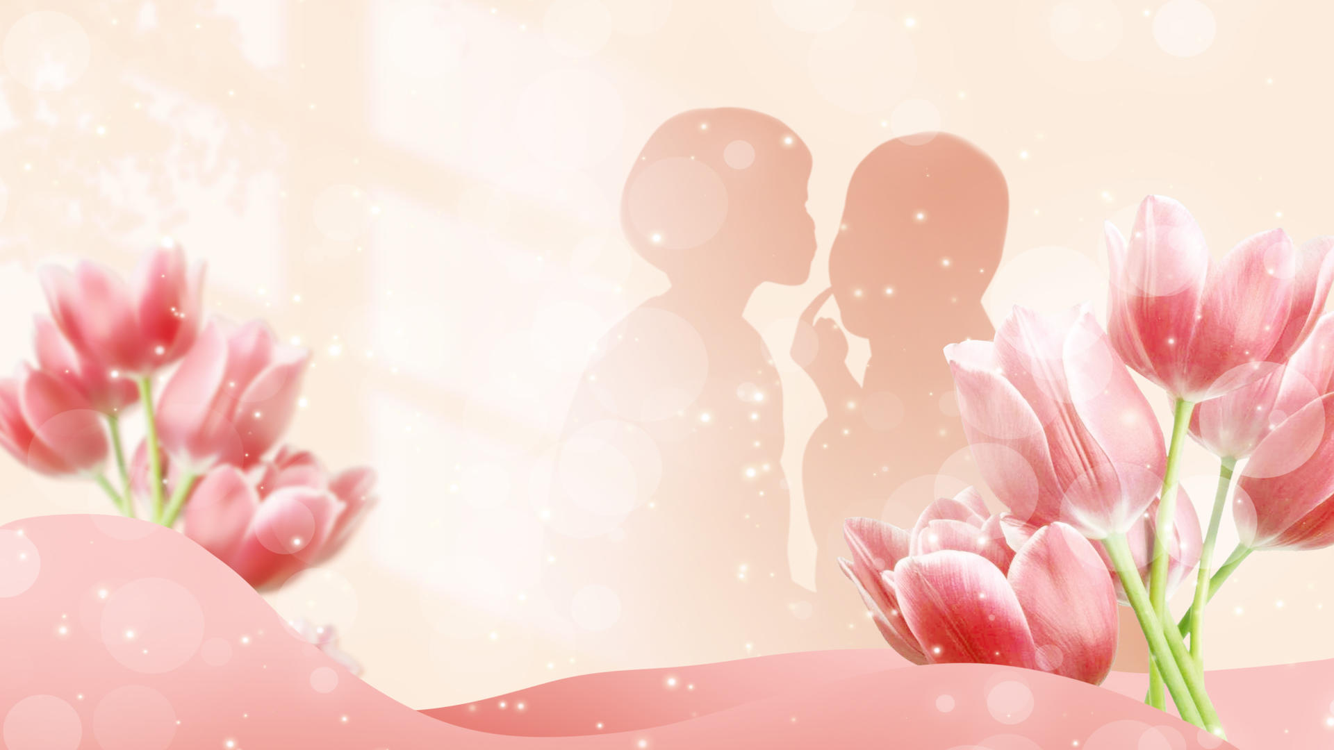 4K母亲节创意唯美郁金香浪漫动态背景视频视频的预览图