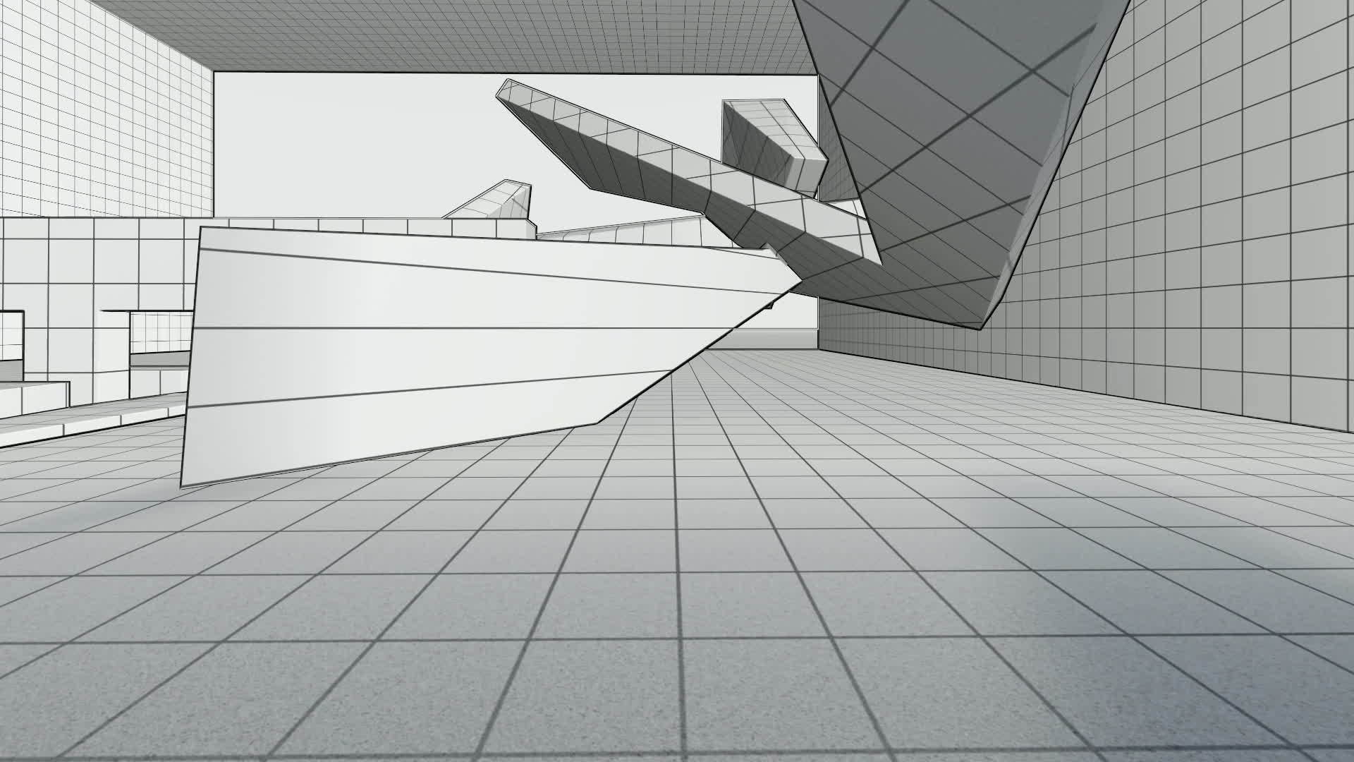 网格线混凝土内部室内空心抽象视频的预览图