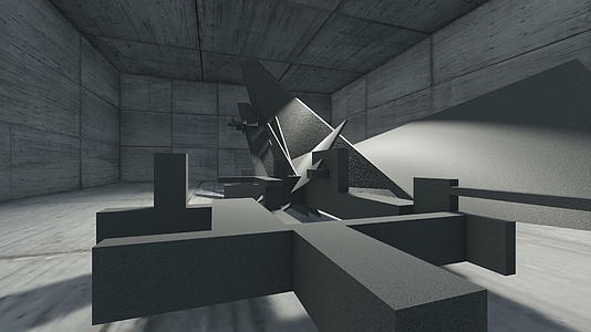 黑白3D转换动画和抽象混凝土形状视频的预览图