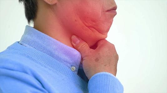 身体部位喉咙痛不适背景视频视频的预览图