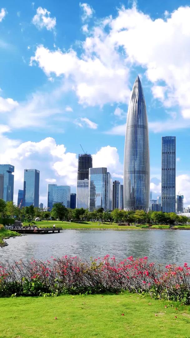 深圳市南山CBD城市人才公园风景竖屏视频的预览图