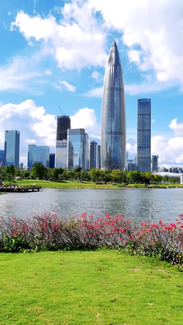 深圳市南山CBD城市人才公园风景竖屏视频的预览图