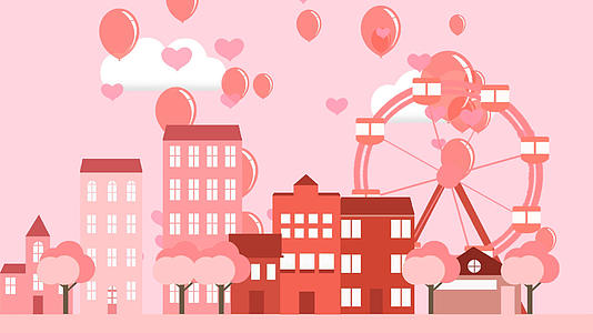 粉红浪漫街道视频的预览图