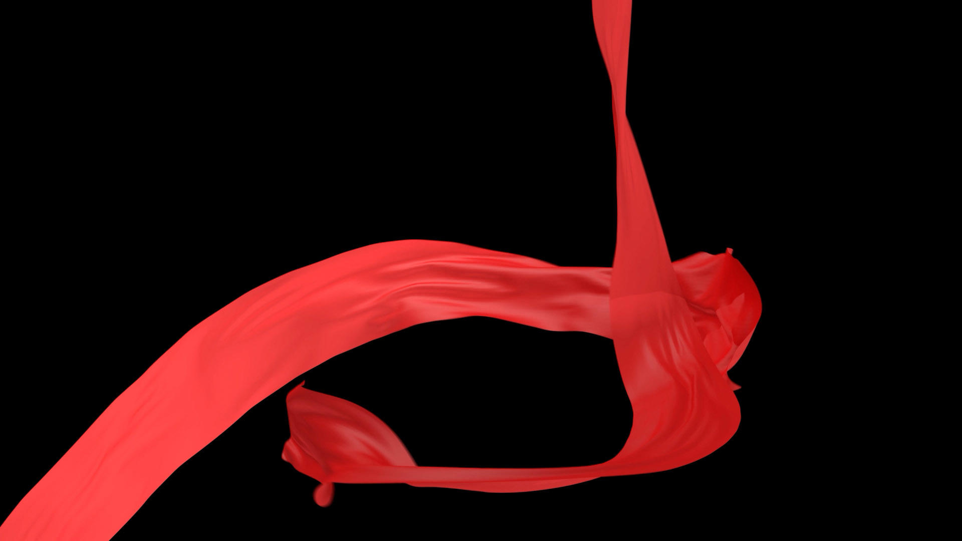 两条红绸布飞舞视频的预览图