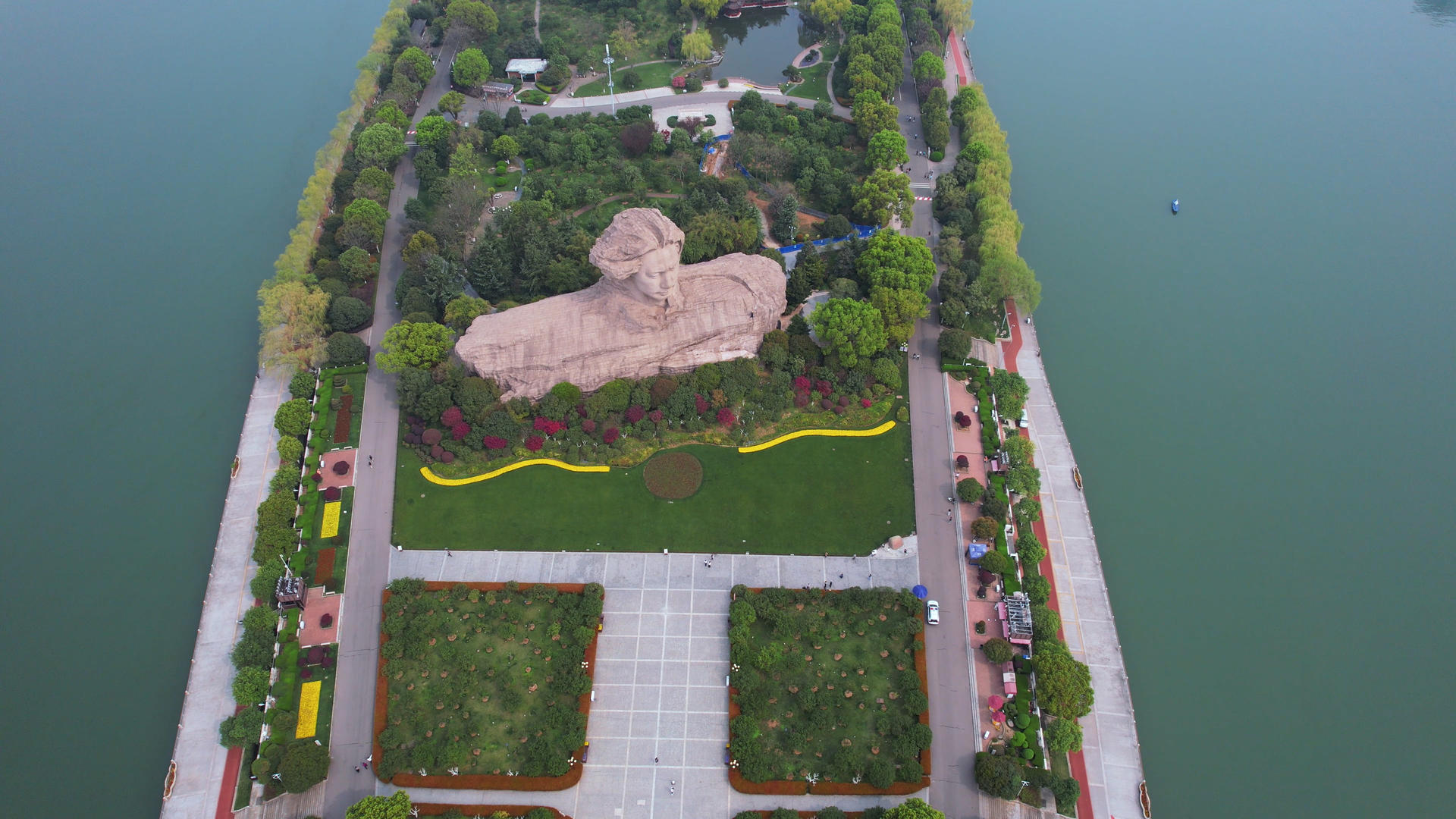 湖南长沙橘子洲5A级地标景区伟人雕像4k素材视频的预览图
