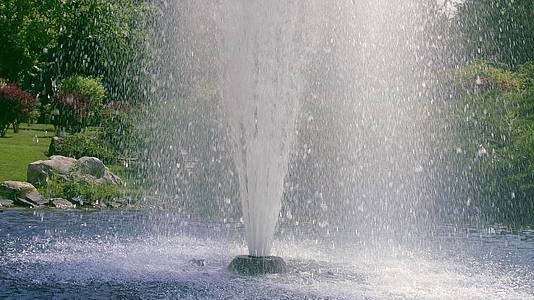 公园湖边喷泉发射视频的预览图