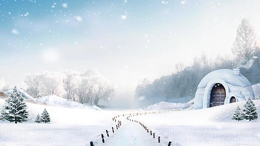 冬季下雪场景视频素材视频的预览图
