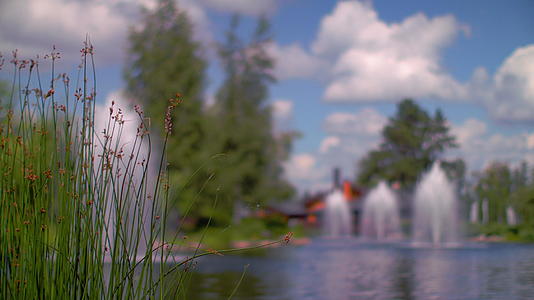 全景公园喷水池视频的预览图