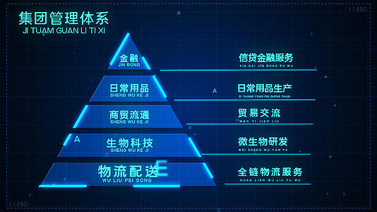 科技蓝色金字塔架构数据信息展示AE模板视频的预览图