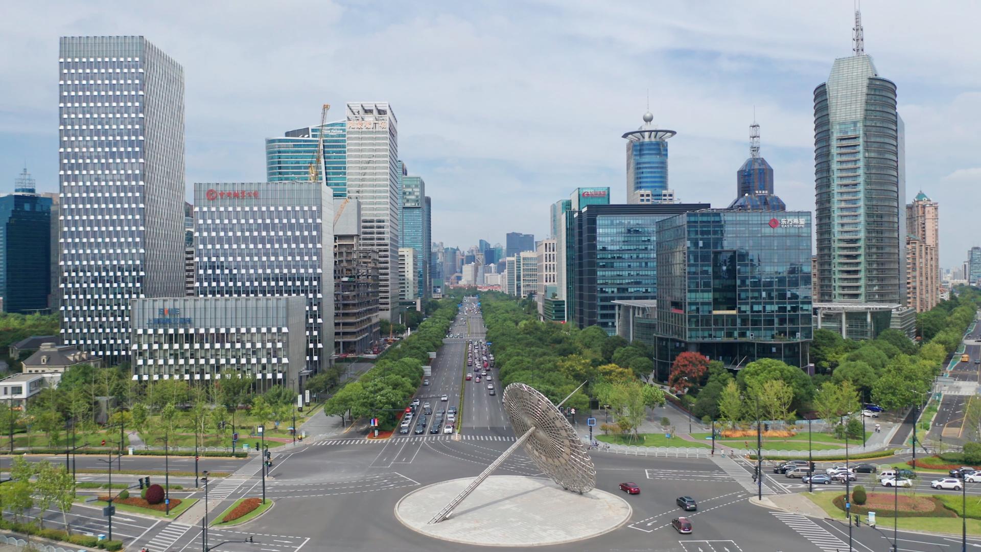 上海陆家嘴世纪大道视频的预览图