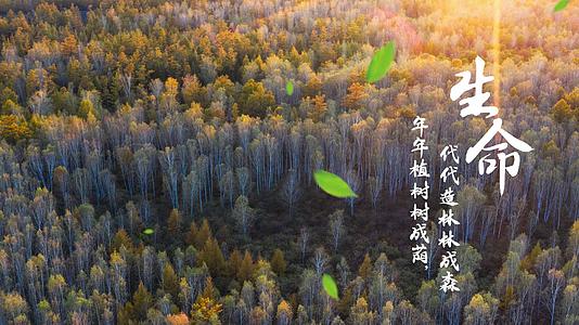 清新水墨植树节环保造林活动宣传视频的预览图