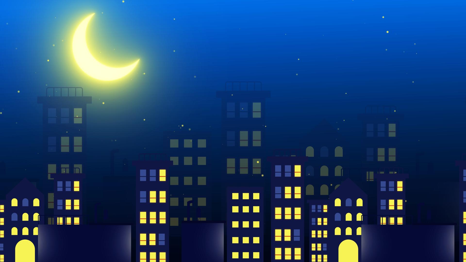 4k卡通夜晚城市视频的预览图
