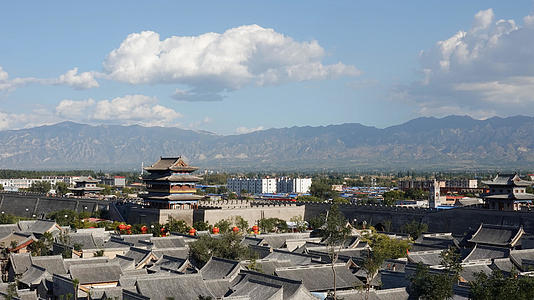山西忻州古城延时摄影4K视频视频的预览图