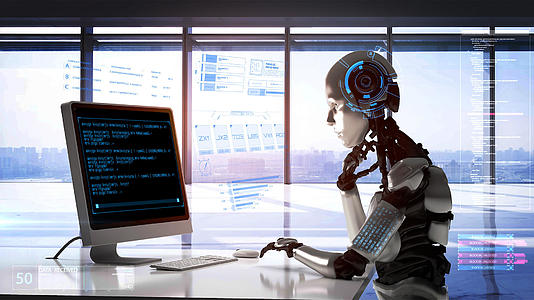元宇宙机器人操作计算机视频的预览图