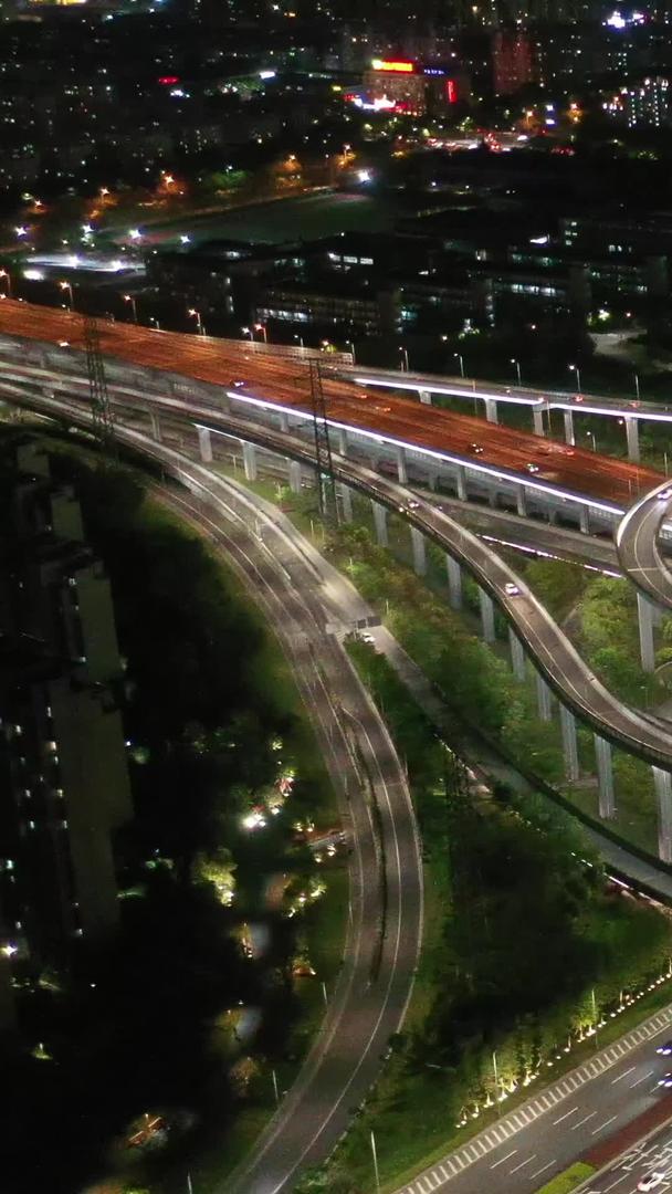 宁波城市夜景北环路立交桥航拍视频的预览图