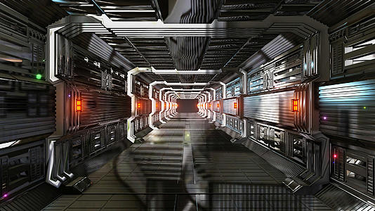 4K钢铁隧道穿梭背景视频的预览图