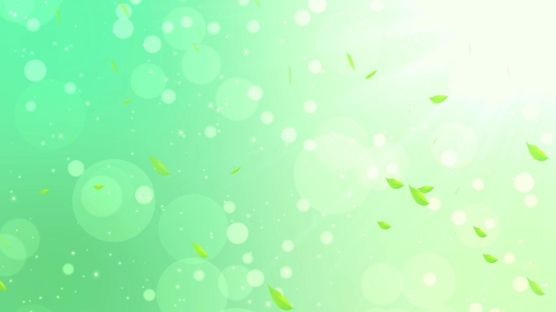 绿色动态粒子树叶飘落4K背景视频视频的预览图