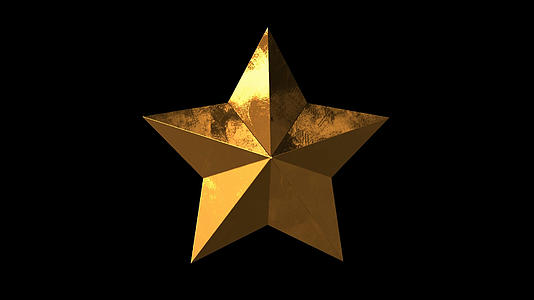 透明通道金色五角星素材视频的预览图